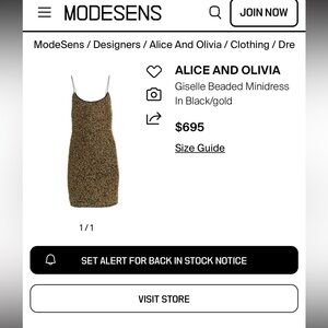 Alice + Olivia Black and Gold Beaded Dress